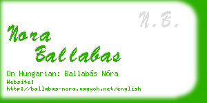 nora ballabas business card