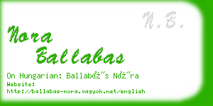 nora ballabas business card